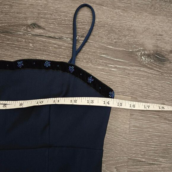 Rampage Vintage 90s Blue Prom Evening Party Dress Spaghetti Straps - Picture 8 of 9